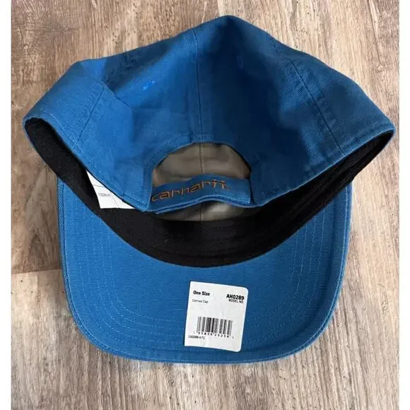 NWT Carhartt Men's Canvas Cap Blue Logo OS Force Moisture Wicking Adjustable - Picture 4 of 6